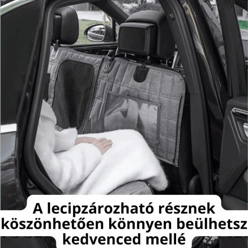 Hátsó Ülésvédő Huzat Kutyáknak Autóba - Szürke - 147-137 cm