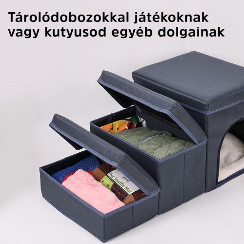 Összehajtható Kutyalépcső Tároló Dobozokkal