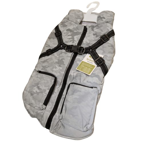 Fényvisszaverős Terepmintás Kutyakabát - 2XL, Szürke