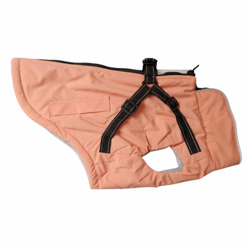 Bélelt Kutyakabát Hámmal - 2XL, Rózsaszín