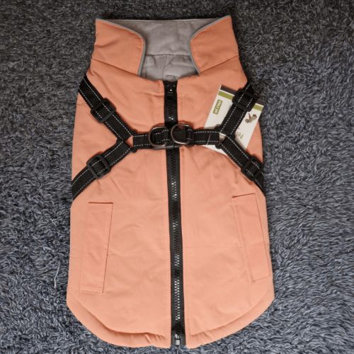 Bélelt Kutyakabát Hámmal - 2XL, Rózsaszín