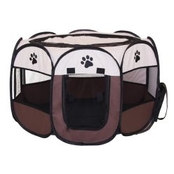 Hordozható Kutya kennel - Barna, L (114x114x58cm)