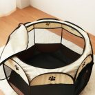 Hordozható Kutya kennel - Barna, L (114x114x58cm)