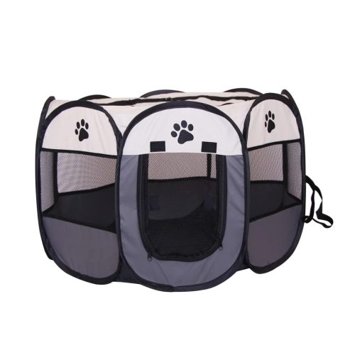 Hordozható Kutya kennel - Szürke, L (114x114x58cm)
