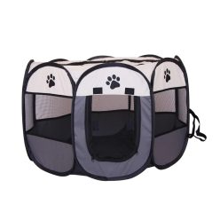 Hordozható Kutya kennel - Szürke, M (91x91x58cm)