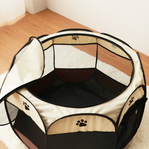 Hordozható Kutya kennel - Szürke, M (91x91x58cm)