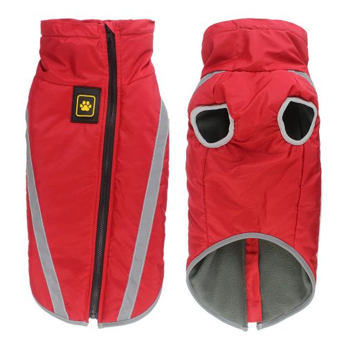 Meleg téli kutyakabát - Piros, 2XL