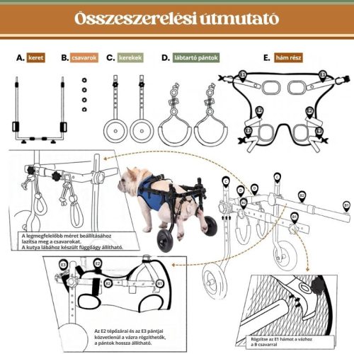 Rehabilitációs kutyakerekesszék - M