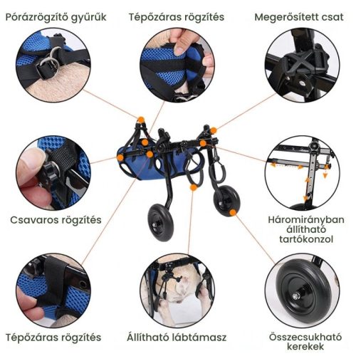 Rehabilitációs kutyakerekesszék - S